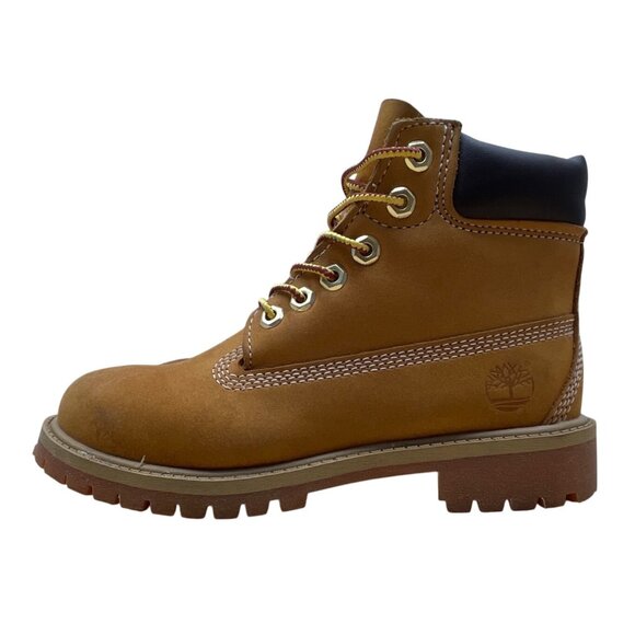 Timberland Premium Youth Brown Nubuck Waterproof Wheat 6" Boots Size 1.5M - Picture 4 of 11